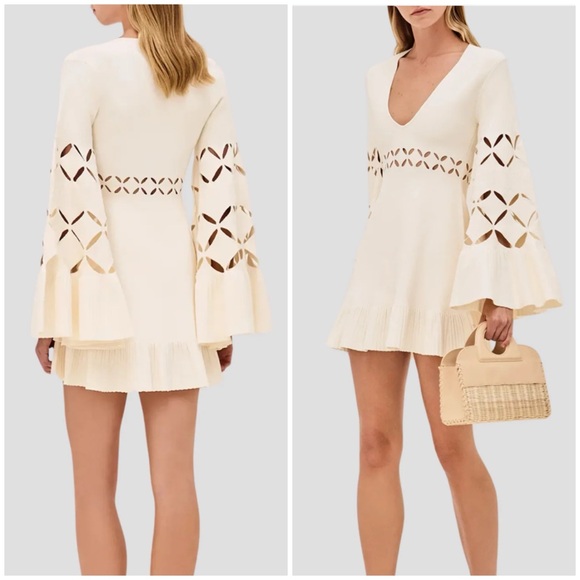 ALEXIS Linden Mini Dress in Off White SZ S - Picture 2 of 11
